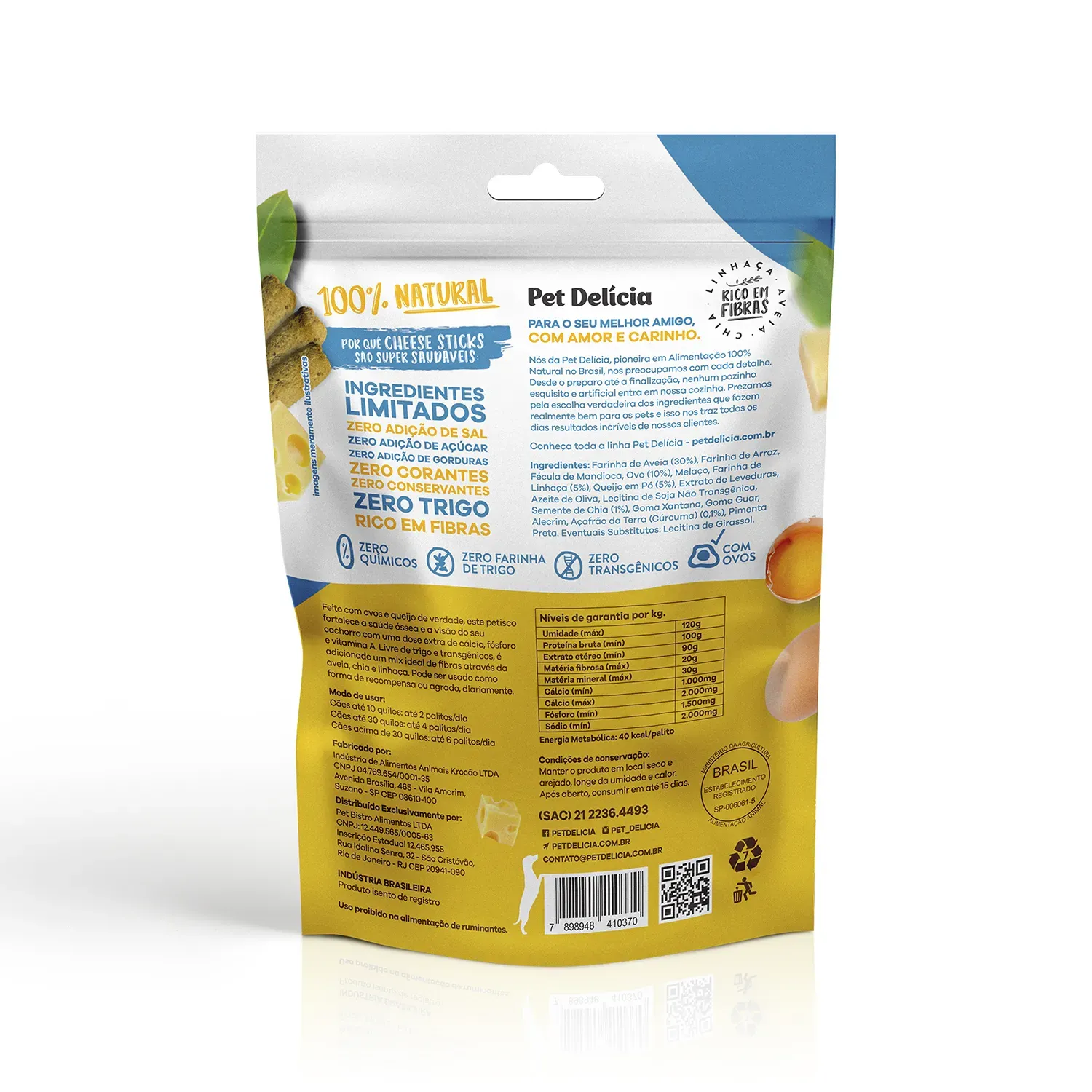Petisco Pet Delicia Cheese Sticks Vegetariano Verso